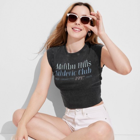 Women's Short Sleeve Graphic Baby T-Shirt - Wild Fable™ Black XXS