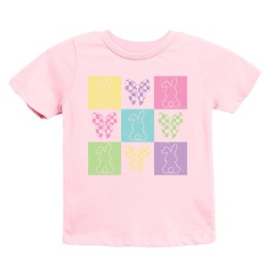 The Juniper Shop Checkered Bunny Outline Coquette Youth Short Sleeve Tee - 1 of 4