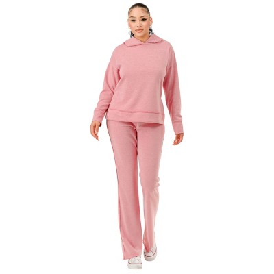 Slickblue Hooded Sweat & Flare Pant Set, Washed Fabric, Casual Chic, Weekend Loungewear, Color & Size Options