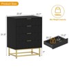 Homhougo 4 Drawer Dresser for Bedroom, Small Chest of Drawers with Storage, Modern Nightstand End Table Black - 2 of 4