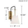 Possini Euro Design Crysta 16 3/4" High Modern Wall Sconce Light Lamp Fixture Mount Set of 2 Bedroom Bedside Hardwired Cordless Black Warm Brass - 4 of 4