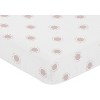 Sweet Jojo Designs Girl Baby Fitted Crib Sheet Boho Sun White and Pink - 3 of 4