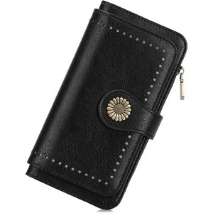BEAFUP Women's Wallet,Vintage PU Leather Wallet RFID Blocking Large Capacity Credit Card with Zipper Coin Pocket and ID Window - 1 of 4