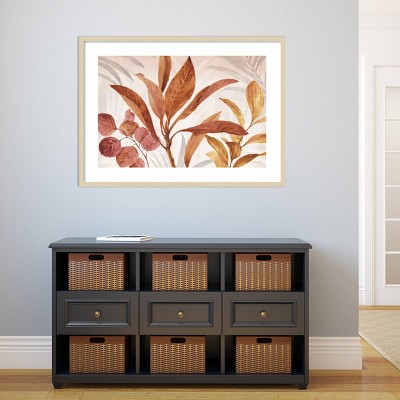 Autumn Botanical Maple Wood Framed Wall Art Print