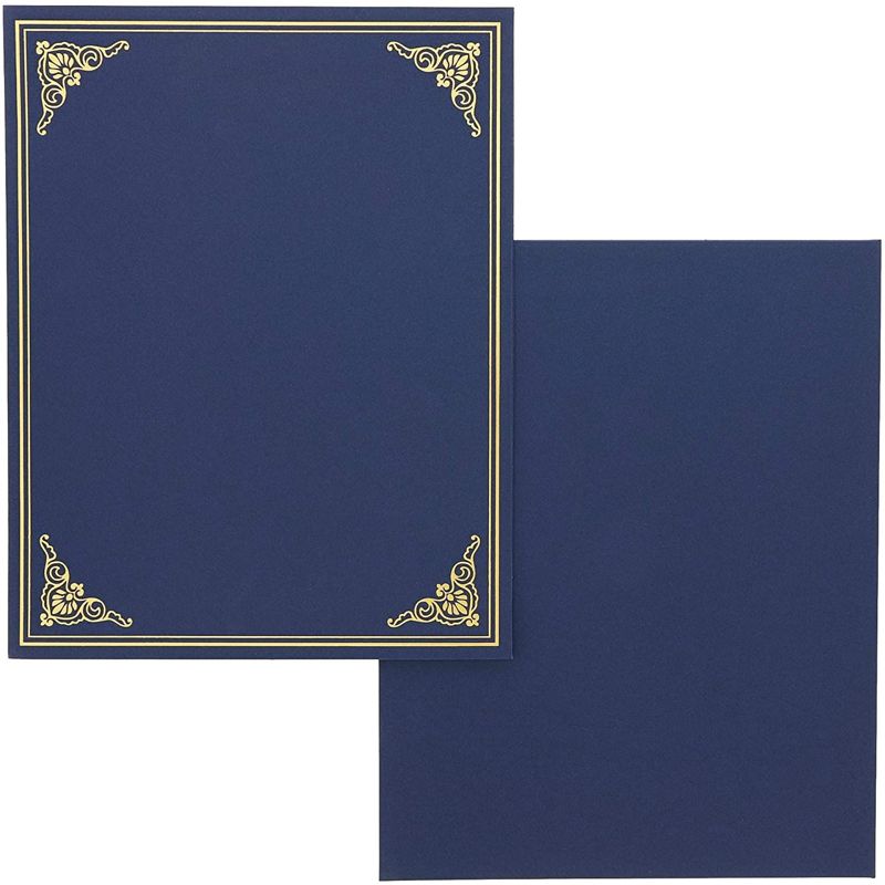 Paper Junkie 24 Pack Certificate Frame Holder, Folder & Cover for Letter Size Documents, Files & Graduation Diploma, Blue, 8.5 x 11.25 in, 3 of 7
