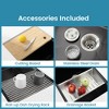 JUJABU 33″x19″ Stainless Steel Kitchen Sink, with Drain, Cutting Board, Drainage Basket Colander, Roll-up Dish Drying Rack - 4 of 4