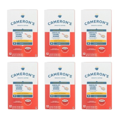 Cameron's Coffee Chocolate Caramel Brownie Coffee Pods - Case of 6 Boxes/12 Pods/4.33 oz