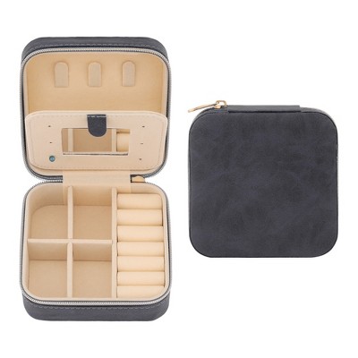 REGALWOVEN Women's Mini Modern Portable PU Leather Jewelry Box