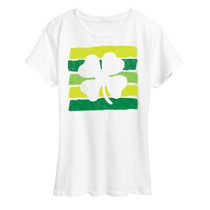 Women's - Instant Message - Negative Space Shamrock Short Sleeve Graphic T-Shirt - 1 of 4