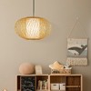 Vintiquewise Handmade Modern Round Bamboo Wicker Rattan Lamp Hanging Light Shade, Small - 3 of 4