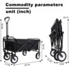 RISOKEYS Collapsible Foldable Beach Wagon Cart with 3pcs Waterproof Liner Bags & Strapping System, 360lbs Capacity,360° All-Terrain Wheels - 3 of 4