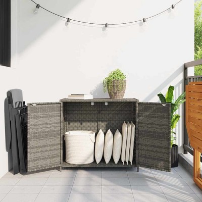 Garden Storage Cabinet PE Rattan Medium Durable  vidaXL