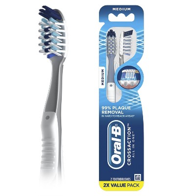 Oral-B CrossAction All In One Toothbrush Medium - 2ct