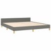 vidaXL Dark Gray King Size Bed Frame with Supportive Legs and Headboard - Durable Polyester Fabric - 4 of 4