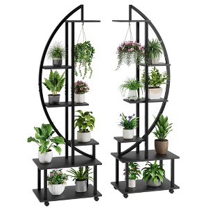 6 Tier Indoor Metal Plant Stands - 69.2" Tall Plant Stand Shelf with Drawers, Sturdy Circle Tiered Display Holder, for Garden and Indoor Use - 1 of 4
