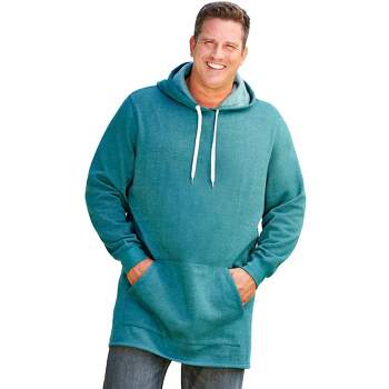 KingSize Men's Big & Tall Fleece longer-length pullover hoodie