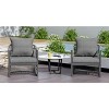 Modern Curved Back Aluminum Patio Accent Arm Chair,Outdoor Poolside Lounge Chair,Woven Rope Back Garden Armchair with Cushion-Coolbibila - 2 of 4