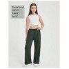 Mocamel Girl's Solid Color Adjustable Drawstring and Side Stripe Embellished Loose Pants Comfortable Casual Daily Sport - 4 of 4