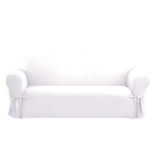 Cotton Duck Sofa Slipcover White - Sure Fit