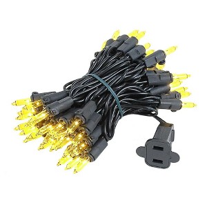 Novelty Lights 50 Light Incandescent Mini Christmas String Lights Black Wire 11 Feet - 1 of 4