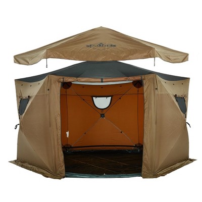 Hike Crew 13’ x 13’ Waterproof Pop Up Gazebo Tent, 6-Sided Outdoor Tent Canopy w/Floor & More