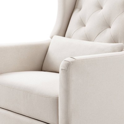 Cream Eco-Weave Swivel Recliner with Tufted Back