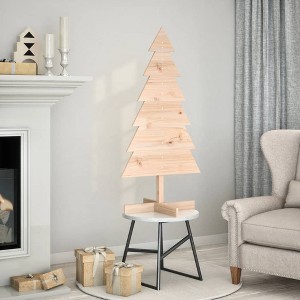 Aghana Digitals 120cm Unfinished Solid Pine Wooden Christmas Tree - Rustic DIY Decor with Sturdy Tea color 3.66x9.21x31.22 in - 1 of 4