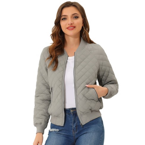 Womens grey outlet quilted jacket