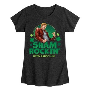 Girls' - Marvel - Shamrockin Starlord St. Patricks Day Fitted Short Sleeve Graphic T-Shirt - 1 of 4