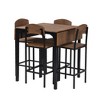 Farmhouse 5-piece Counter Height Drop Leaf Dining Table Set-ModernLuxe - 4 of 4