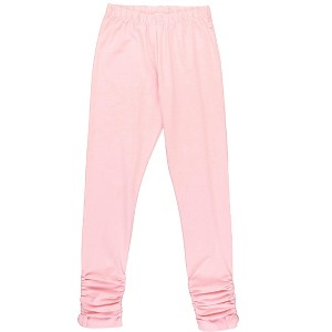 RuffleButts Girls Ruched Bow Leggings - 1 of 4