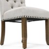 2pk Shelia Nailhead Trim Upholstered Side Chairs Rustic Pine/Ivory - HOMES: Inside + Out: Elegant Tufted Back, Foam-Filled Seat - 4 of 4