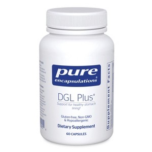 Pure Encapsulations DGL Plus - Gut Health - with Marshmallow Root, Aloe Vera Extract & Slippery Elm Bark - Non-GMO & Vegan - 1 of 4