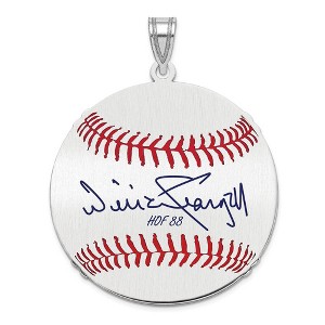 Black Bow Jewelry Sterling Silver Willie Stargell Signature LG Enamel Baseball Pendant - 1 of 4