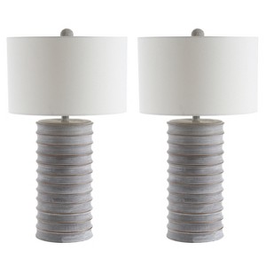 Melina Table Lamp (Set of 2) - White Wash - Safavieh. - 1 of 4