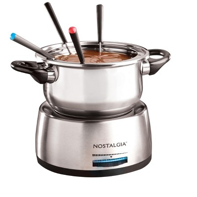 Nostalgia 6-Cup Stainless Steel Electric Fondue Pot with Temperature Control