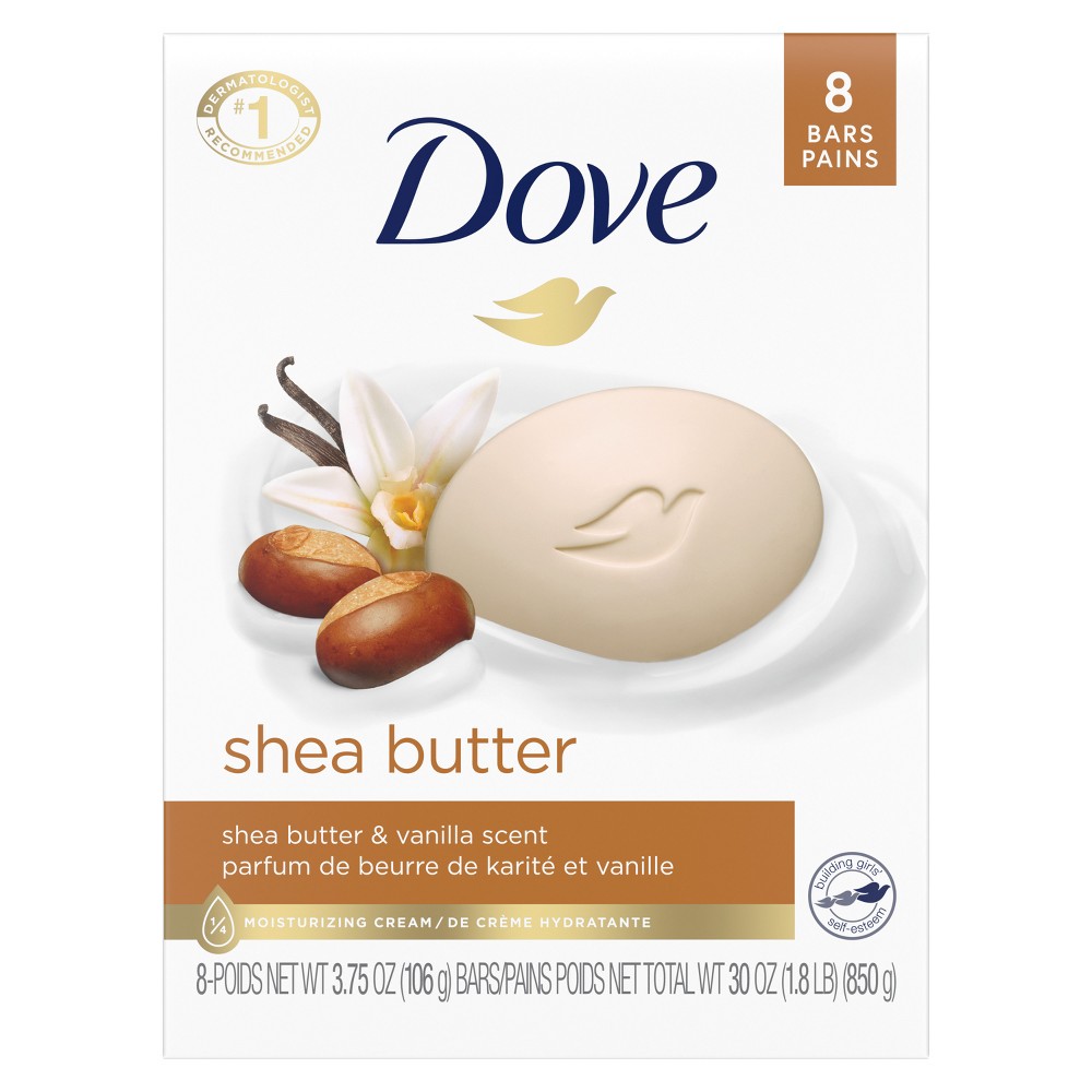 Photos - Soap / Hand Sanitiser Dove Beauty Purely Pampering Shea Butter with Warm Vanilla Beauty Bar Soap - 8pk - 3.75oz each