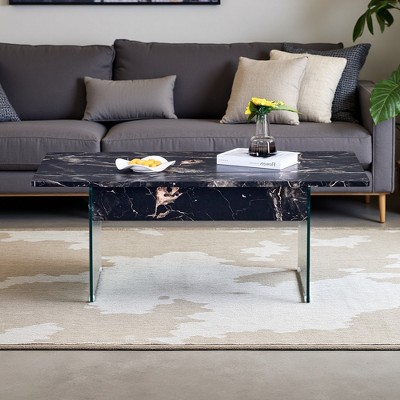 Multifunctional Lift-Top Coffee Table with Glass Legs