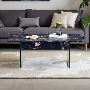 Multifunctional Lift-Top Coffee Table with Glass Legs - 1 of 4