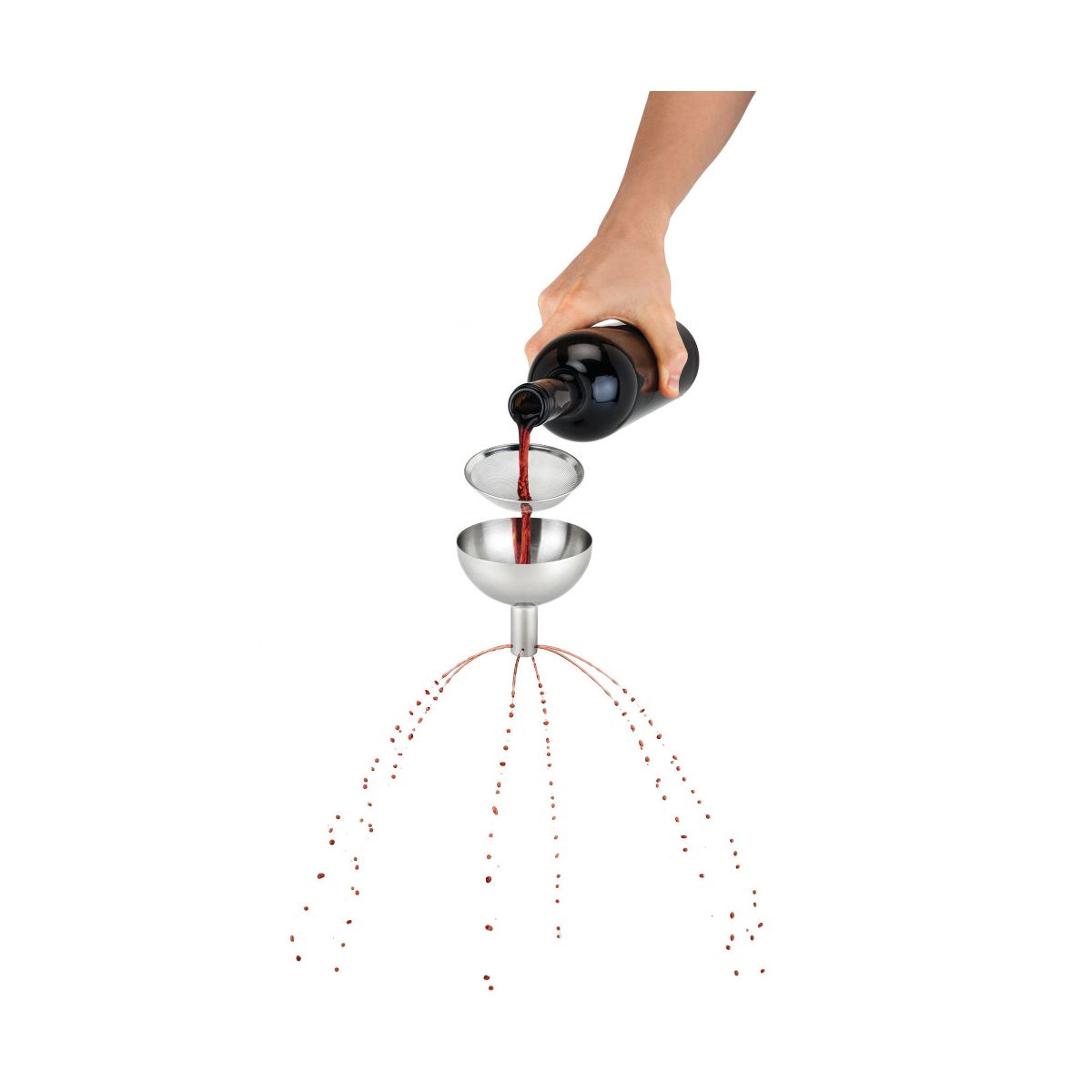 True Fountain Aerating Decanter Funnel and Mesh Strainer, Durable Stainless Steel, 2-Piece Set, Wine Aerator and Sediment Filter for Home Bar Gifts - thumbnail 7