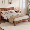 Acekool Full Size Wooden Platform Bed Frame with Headboard, Mattress Foundation, Slat Support, Under-Bed Storage, Easy Assembly, Light Brown - 3 of 4