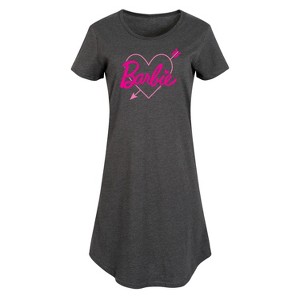 Women's - Barbie - Arrow Heart Logo Graphic T-shirt Dress - 1 of 4
