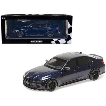 2020 BMW M3 Blue Metallic with Carbon Top Limited Edition to 740 pieces Worldwide 1/18 Diecast Model Car by Minichamps