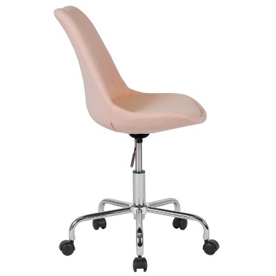 Pink Ergonomic Mid-Back Fabric Swivel Task Chair