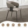 Set of 2 Modern PU Leather Dining Chairs with Metal Legs and Gray Cushioned Seat for Kitchen or Office Use-Cuddlewood - 2 of 4