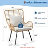 Wicker Chairs Outdoor Set of 2, Indoor/Outdoor Wicker Furniture Patio Chair, All-Weather Club Chair w/Water-Resistant Cushions - 2 of 4