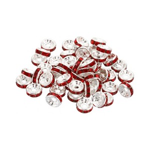 Unique Bargains Rhinestone Small Round Bulk Glass Spacer Beads for Jewelry Making 100 Pcs - 1 of 4