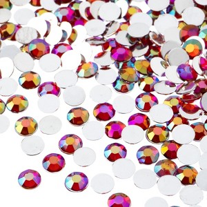 John Bead 1000-Piece 6mm (SS28) Red AB Acrylic Round Flat Back Rhinestones - 1 of 4