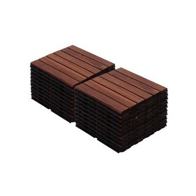 Aukfa 12x12" Interlocking Wood Deck Tiles - Waterproof Outdoor Flooring for Patio, Balcony, Pool - Easy DIY Anti Mold