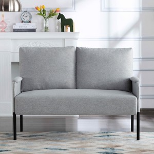 MAYEERTY 46 Inch Modern Loveseat Powder-Coated Metal Frame, Detachable Cushions, Anti-Scratch Legs - 1 of 4